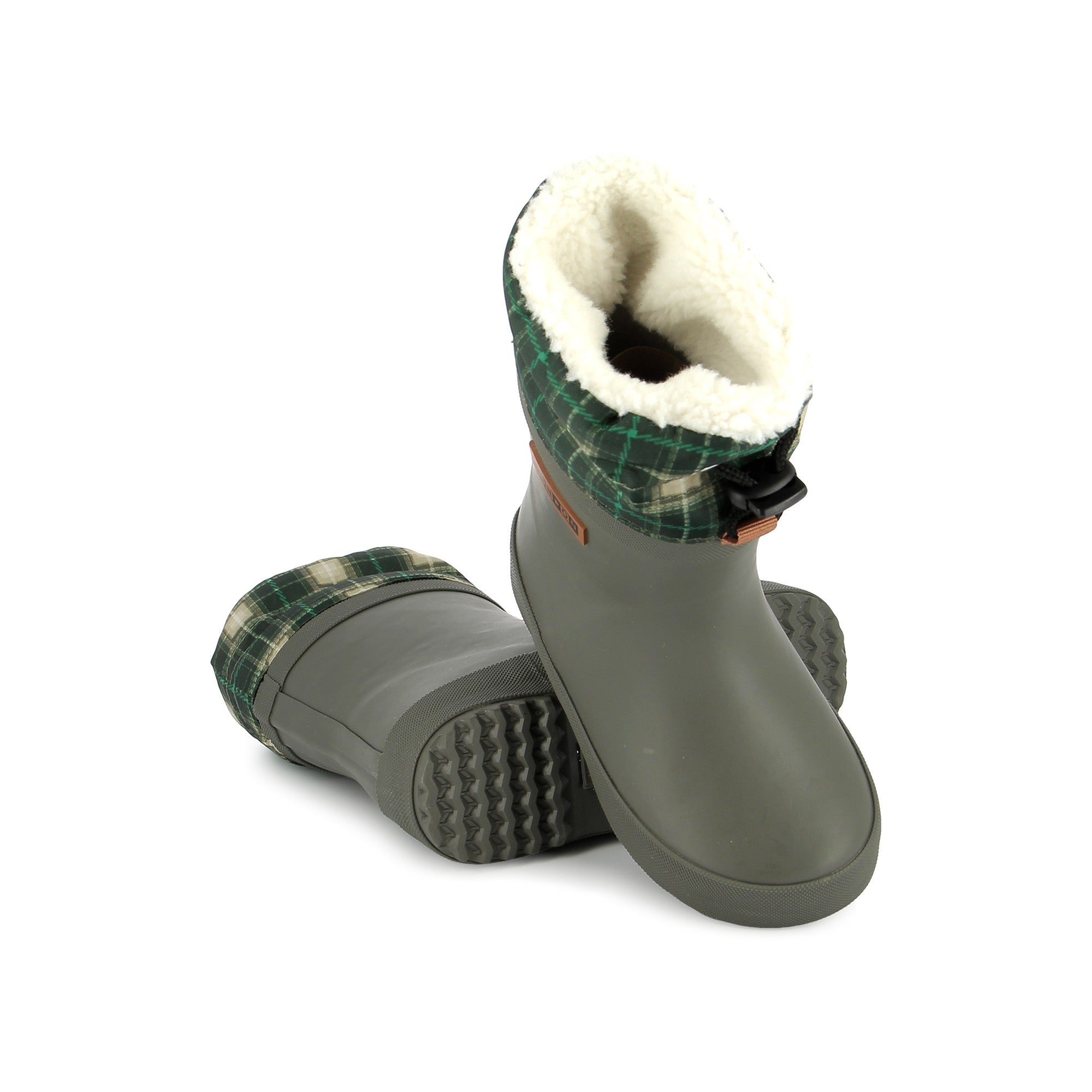 PLOC FUR CAOUTCHOUC NYLO KAKI TARTAN BOTTES DE PLUIE