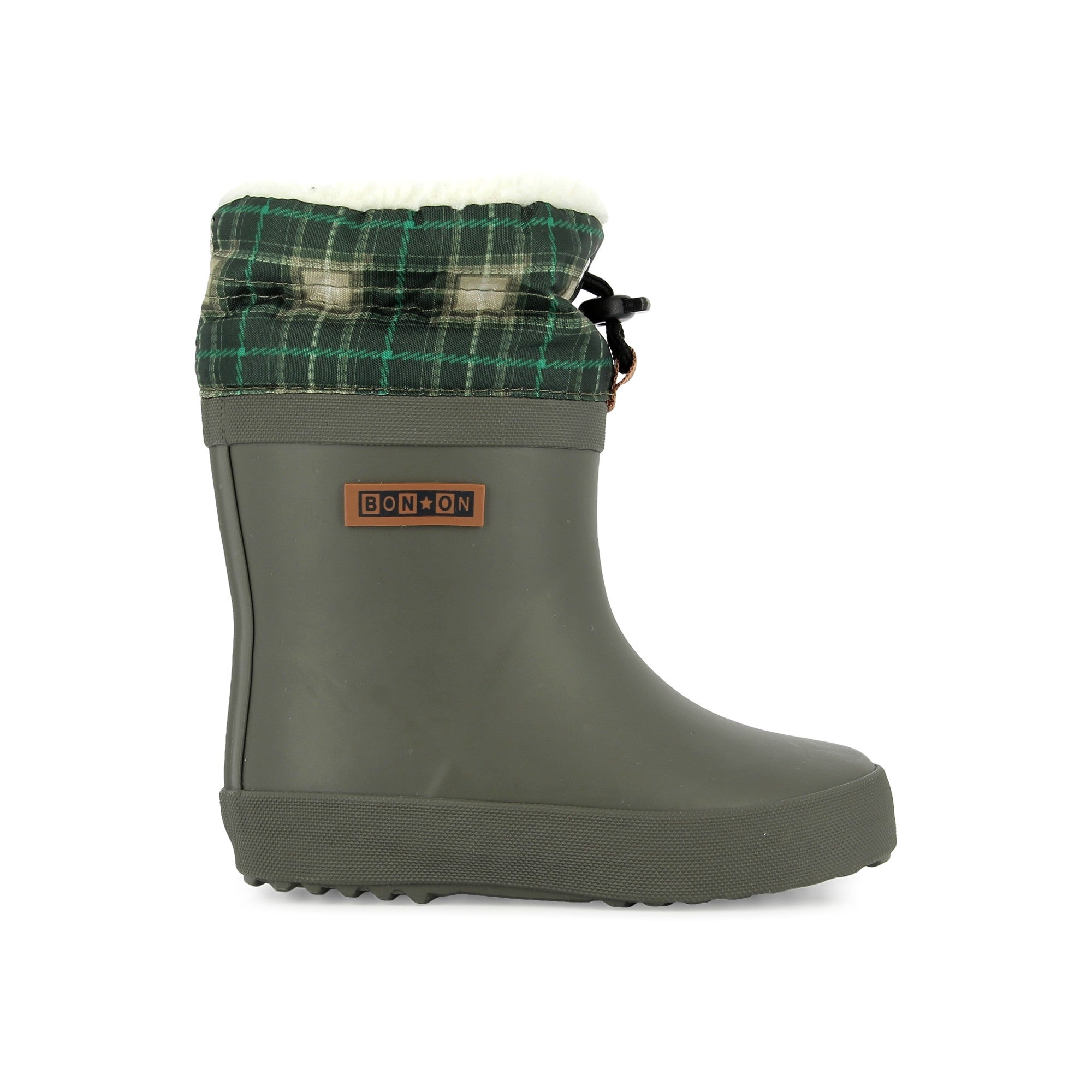 PLOC FUR CAOUTCHOUC NYLO KAKI TARTAN BOTTES DE PLUIE