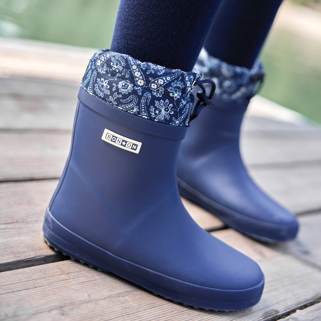 PLOC FUR CAOUTCHOUC NYLO NAVY BANDANA BOTTES DE PLUIE
