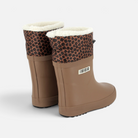 Bottes de pluie Shoo Pom marron en caoutchouc avec revers en fausse fourrure à motif léopard pour enfant