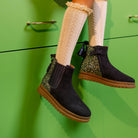 WONDER BOOTS - VELOURS-LAMINAT - NAVY--GLITTER - BOOTS & BOTTINES