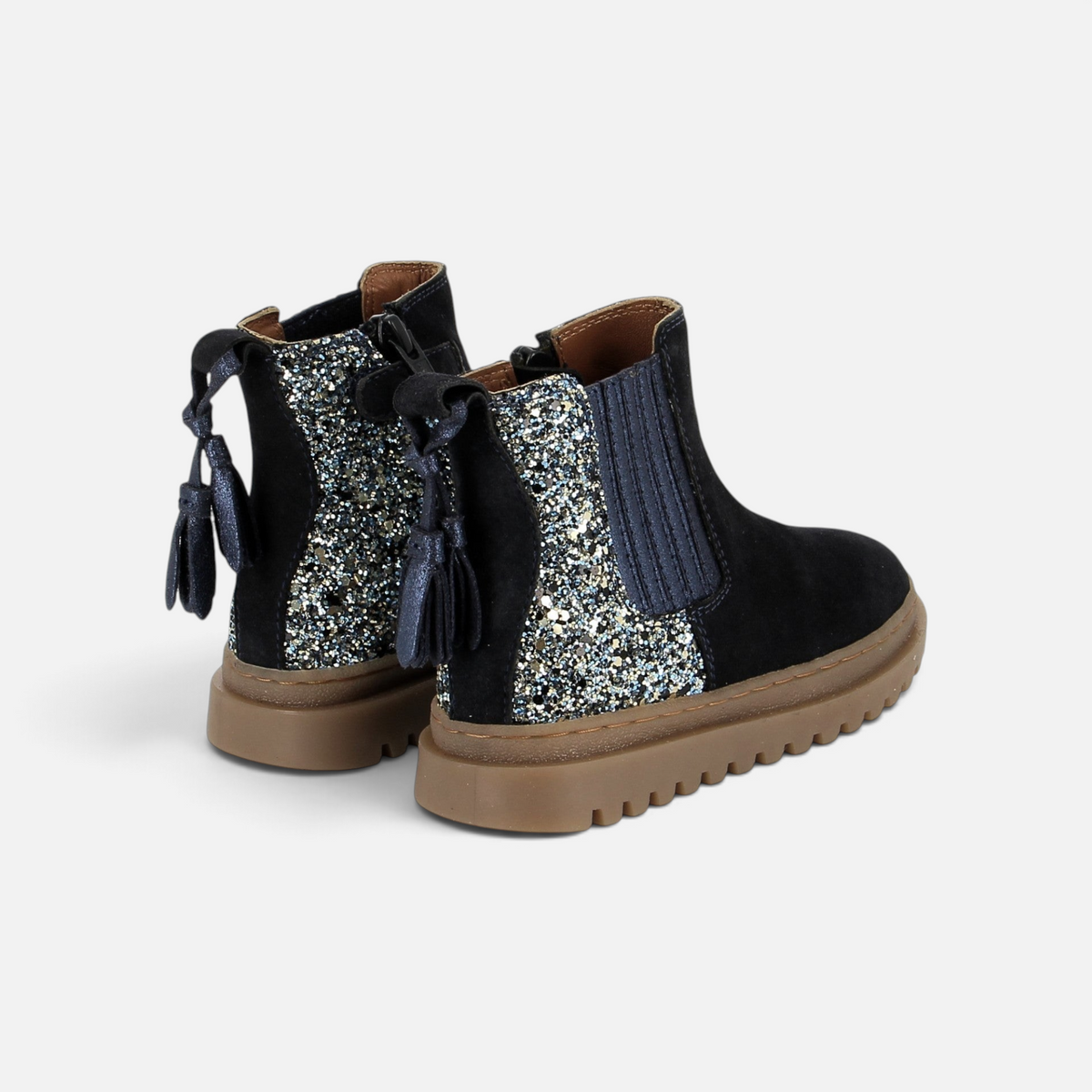 WONDER BOOTS - VELOURS-LAMINAT - NAVY--GLITTER